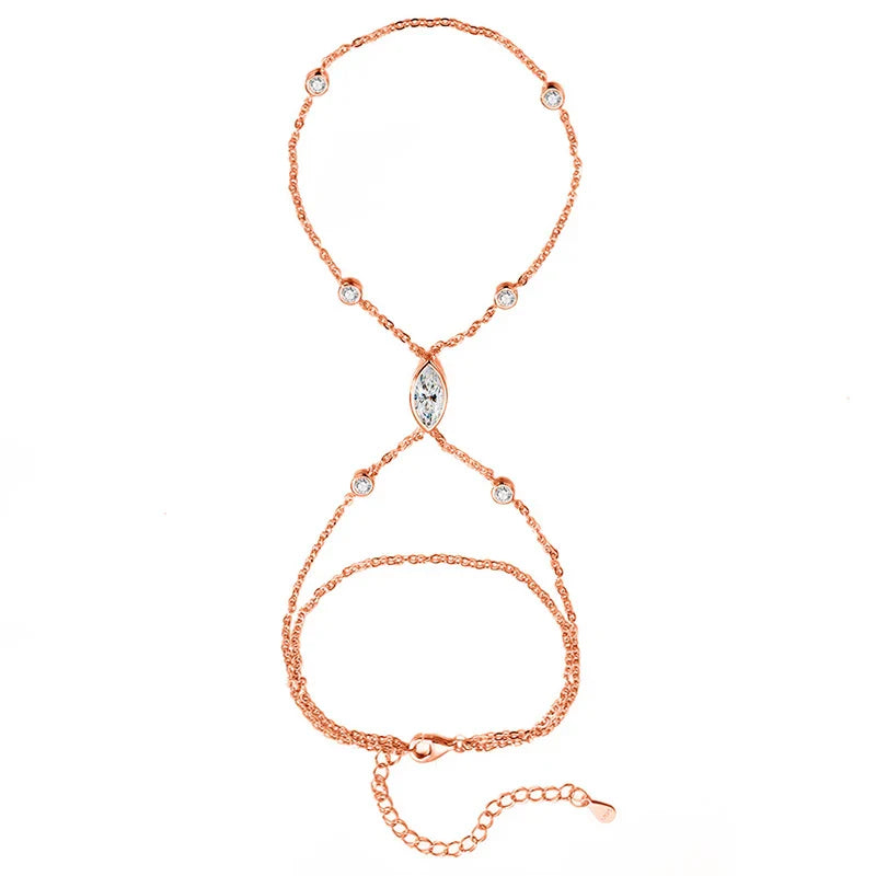 Marquise Cut Bubbles Moissanite Bracelets for Women Adjustable 14-19cm Lab Grown Diamond Chain Pure S925 Silver Jewelry