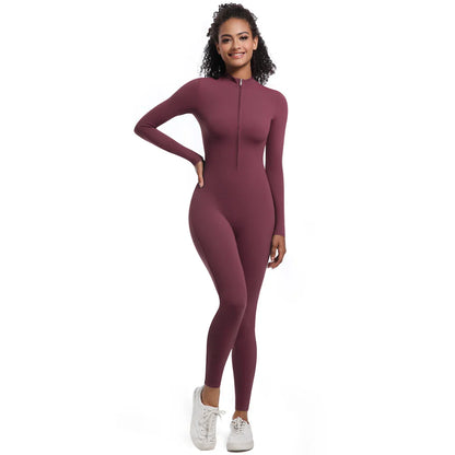 Women's Jumpsuit Women's Sports Shapewear Seamless Slim Fit Long Sleeve Sports Bodysuit  Fitness Sports Bodysuit Yoga Suit