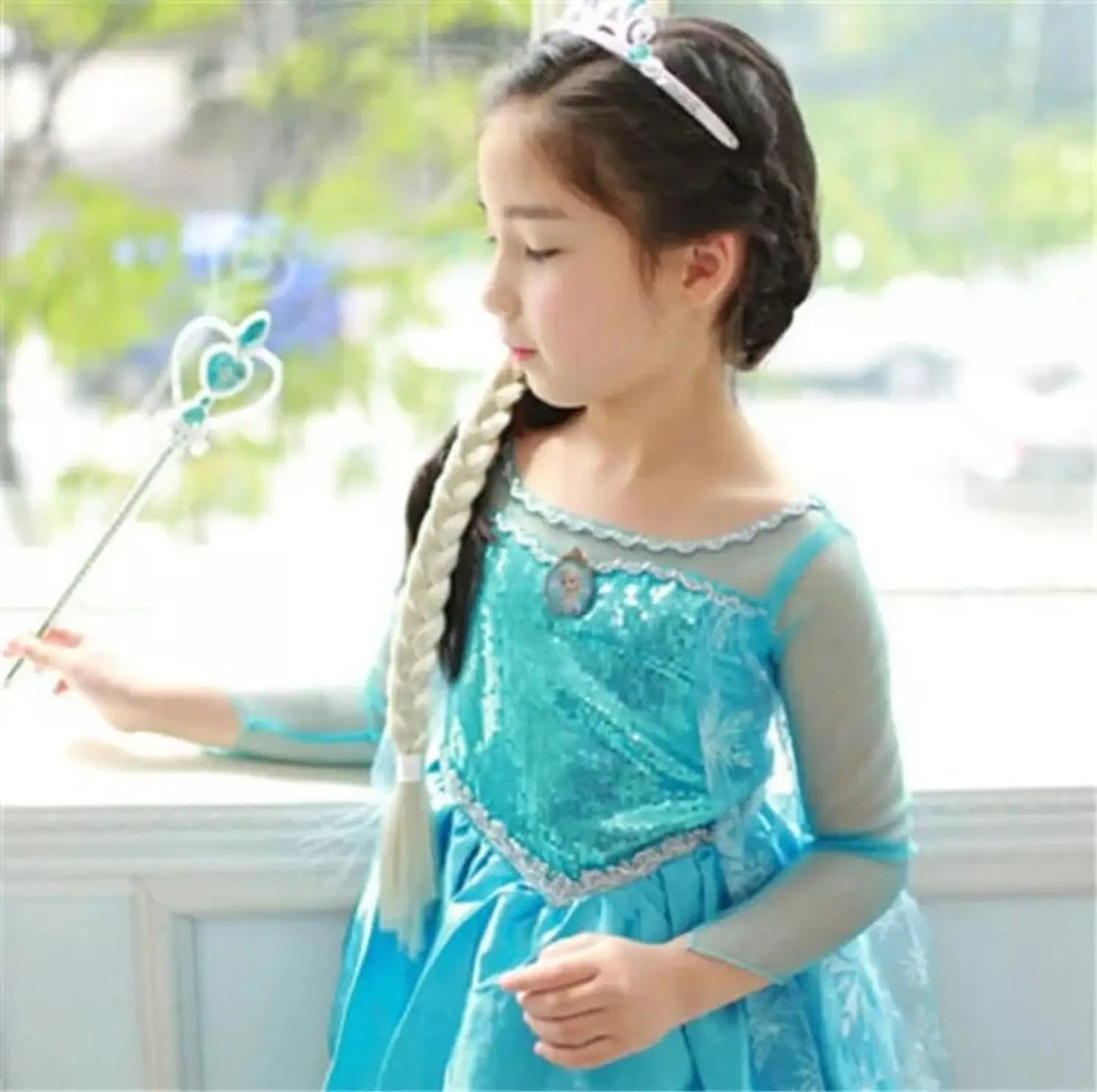 Snow Queen Princess Dress for Toddler Girl Elsa Festival Carnival Fancy Kid Birthday Party Clothing Lovely Halloween Cosplay