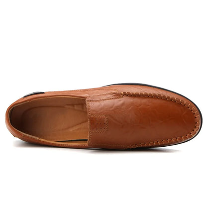 Leather Men Casual Shoes Luxury Brand 2024 Mens Loafers Moccasins Breathable Slip on Black Driving Shoes Plus Size 37-47