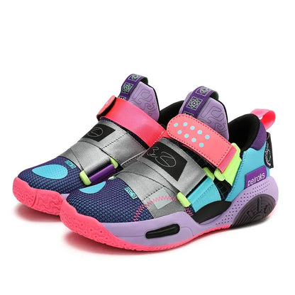 Children Girls Basketball Shoes Cushioned Shock Absorption Comfy Athletic Sports Running Outdoor Non-slip Walking For Kids Boys