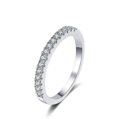Full D Color Moissanite Wedding Band Ring 925 Sterling Silver Eternity Band Engagement Bride Bands Party Rings For Women
