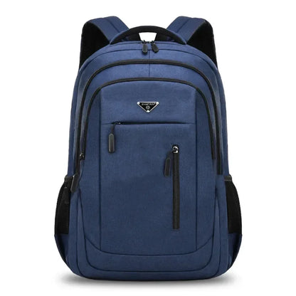 Large Capacity Backpack Men Laptop Backpacks 15.6 Oxford Black Solid High School Bags