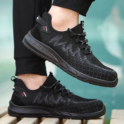 Lightweight Safety Shoes Men Steel Toe Sneakers Puncture Proof Breathable Work Safety Boots Man Comfy Construction Work Shoes