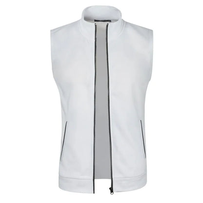 Autumn Mens Zipper Sleeveless Coats Outdoor Turtleneck Sweaters Breathable Solid Color Streetwear Jacket Vest Men Athletic Tops