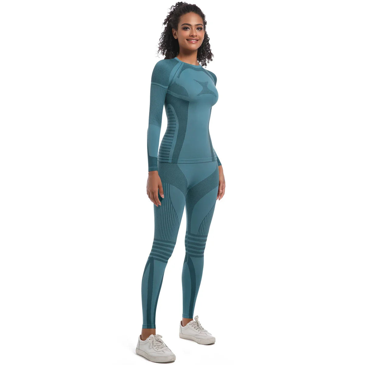 Women Skiwear Set Yoga Set Skiing Underwear Fitness Workout Thermal Gym Ski Snowboarding Running Yoga Exercise Suit Long Johns