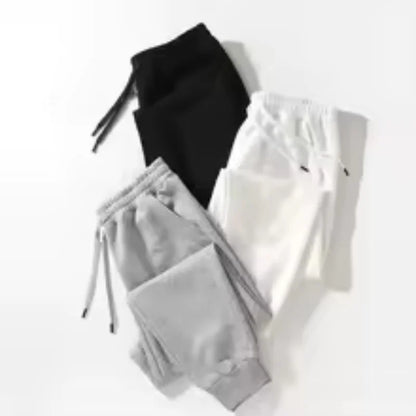 Men's Casual Sweatpants Fleece Sports Pants Unisex Fashion Solid Loose Trousers Streetwear Autumn Winter Jogging Fitness Pants