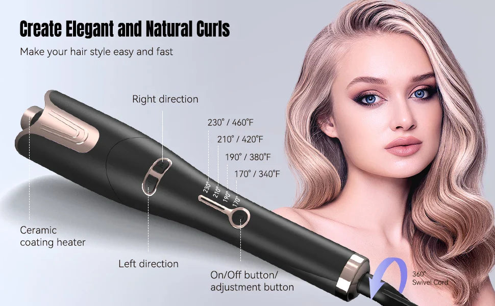 Automatic Curling Iron Innovative Large Curl Professional Hair Curler Automatic Curling Hair Styling Tool for All Ages