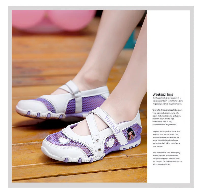 Girls Sandals Gladiator Cartoon Soft Children Non-slip Beach Shoes Kids Summer Floral Sandals Princess Shoes Fashion Cute