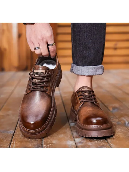 High-quality autumn and winter series men's shoes British fashion low-top men's leather shoes