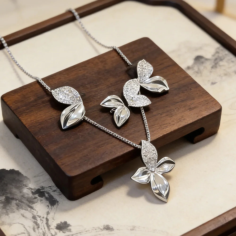 Luxury Bagutte Cut Middle East Jewelry Sets For Women Wedding Full Micro Cubic Zirconia Dress Necklace Earring Sets