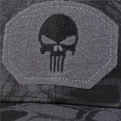 Unisex Skull Embroidered Baseball Caps Men Outdoor Breathable Mesh Tactics Mountaineering Peaked Hat Adjustable Snapback Caps