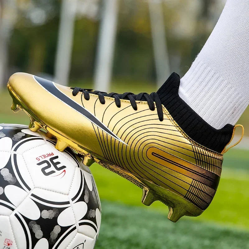 Men Soccer Shoes Ankle Outdoor Long Spikes Football Boots TF Professional Grass Cleats Unisex Football Shoes Chuteira Society