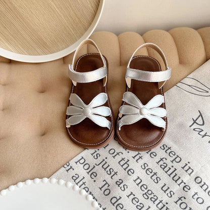Summer Toddler Girls Flower Sandals Soft Non-Slip Sole Breathable Lightweight Casual Shoes for Beach Daily Outdoor Wear