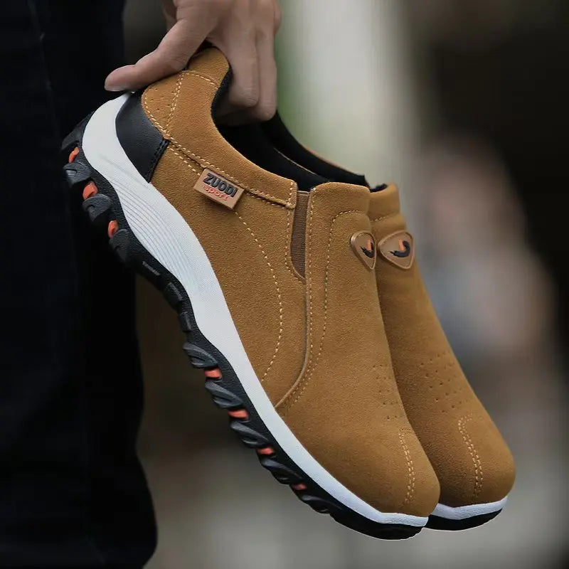 2025 New lightweight casual sports shoes, men's plaque-sized running shoes, loafers, walking and outdoor hiking shoes