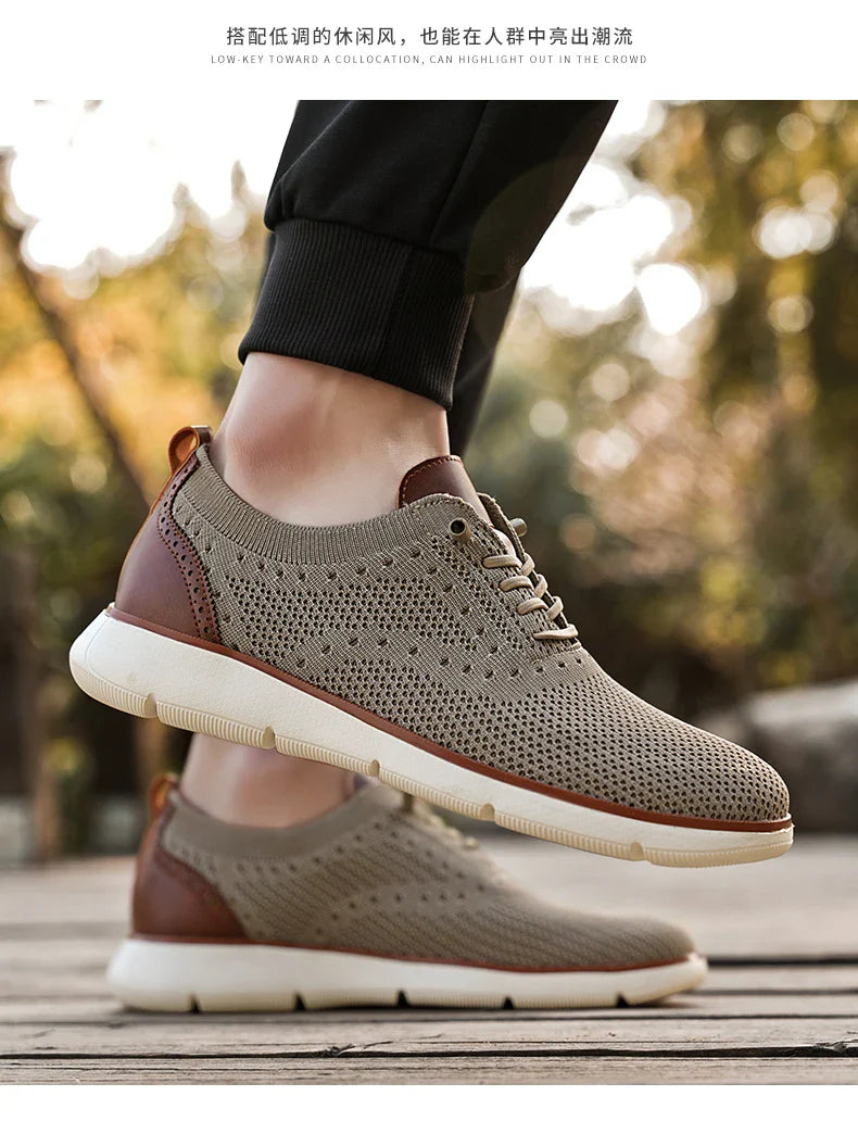 Large Size Comfortable Men's Shoes Light Fashion Casual Sports Shoes Breathable Flying Mesh Top Loafers