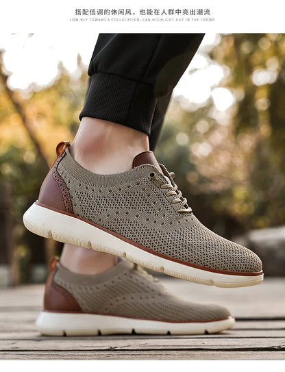 Large Size Comfortable Men's Shoes Light Fashion Casual Sports Shoes Breathable Flying Mesh Top Loafers