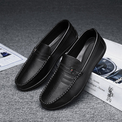 New White Black Leather Men Casual Shoes Luxury Brand Formal Dress Shoes Designer Men Loafers Breathable Slip on Driving Shoes