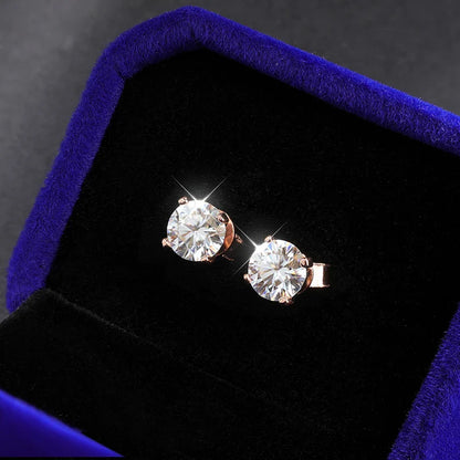4 Prong 0.2-2CT Moissanite Stud Earrings D Color For Women Men S925 Silver Plated 18k Party Wedding Diamond Earring GRA