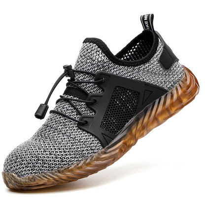 Mens Mesh Work Sneakers Lightweight Steel Toe Work Boots Indestructible Safety Shoes Breathable Construction Work Boot Footwear