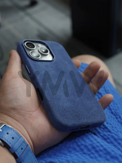 Case for iPhone 17 16 Pro Max Compatible Magsafe Business Supercar Interior Same Suede Leather Phone Cover