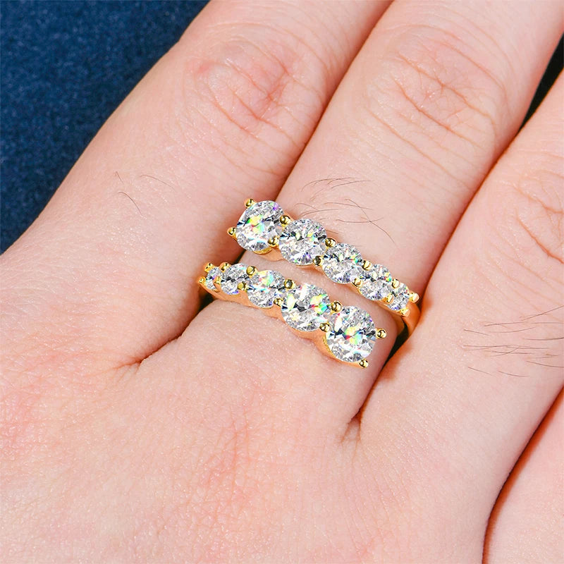 10 Stones All Moissanite Bridal Rings Open Ring 925 Silver with Certificate Woman Engagement Wedding Jewelry Anillos Original