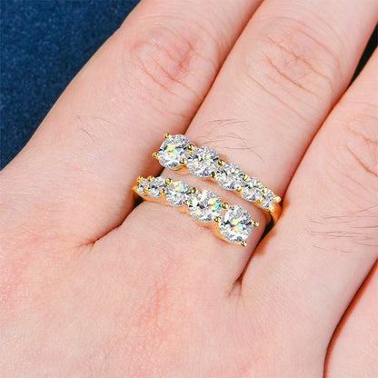 10 Stones All Moissanite Bridal Rings Open Ring 925 Silver with Certificate Woman Engagement Wedding Jewelry Anillos Original