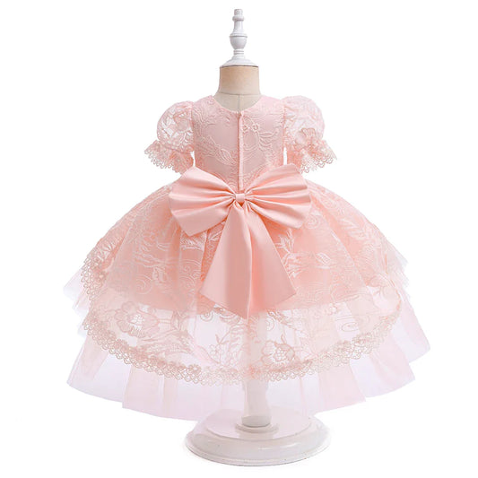 Summer Flower Bridesmaids Party Girls Dress Elegant Birthday Wedding Prom Princess Dresses Girl Pageant Baptism Evening Costumes