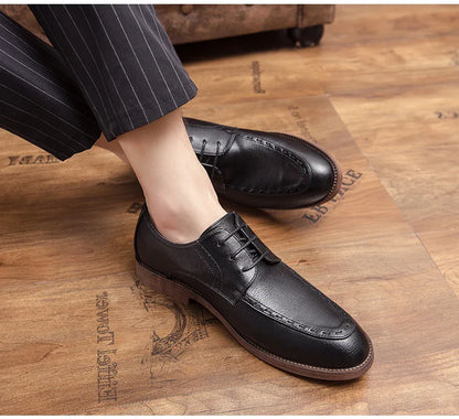 Trend Dress Shoes Man Retro Casual Business Oxfords Leather Shoes Men Formal Social Brogues Wedding Party Leather Shoes For Male