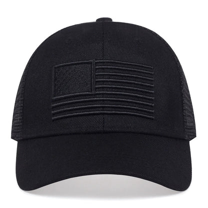 Fashion American Flag Embroidery Baseball Net Caps Spring and Summer Outdoor Adjustable Casual Hats Sunscreen Hat