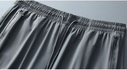 Men's spring and summer ice silk long pants slim fit new loose high elasticity fast drying outdoor running casual pants