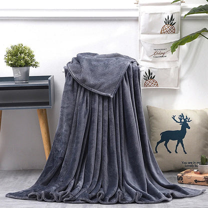 Solid Color Flannel Blanket Soft Warm Coral Fleece Velvet Blanket Winter Sheet Sofa Office Air Conditioning Yoga Nap Blanket