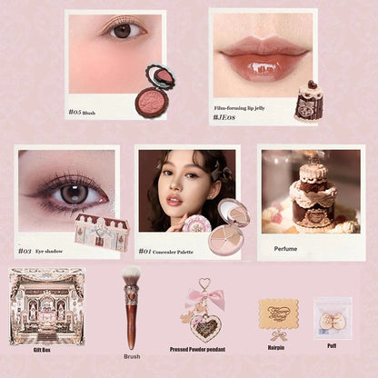 SWEETIE BEAR Makeup Box Gift Set All In One Perfume Shimmer Eye Shadow Palette Blush Lip Jelly Box 10 PCS