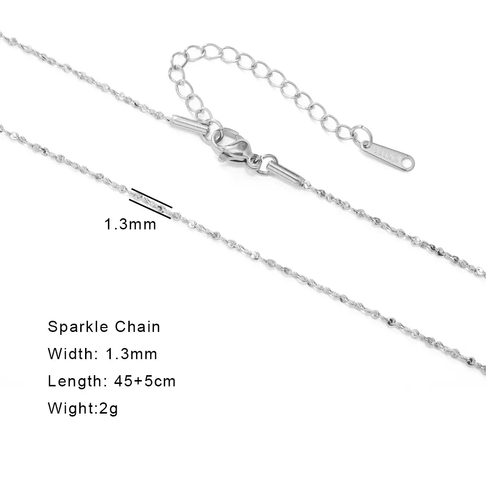 Stainless Steel Gold Color Chain Necklace Women Minimalist Cuban Paperclip Twisted Snake Chain Fashion Jewelry Wholesale