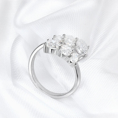 3.6CTTW Certified Full Moissanite Wedding Rings for Women Sparkling Bride Lab Diamond Band Pure 925 Silver Plated 18K