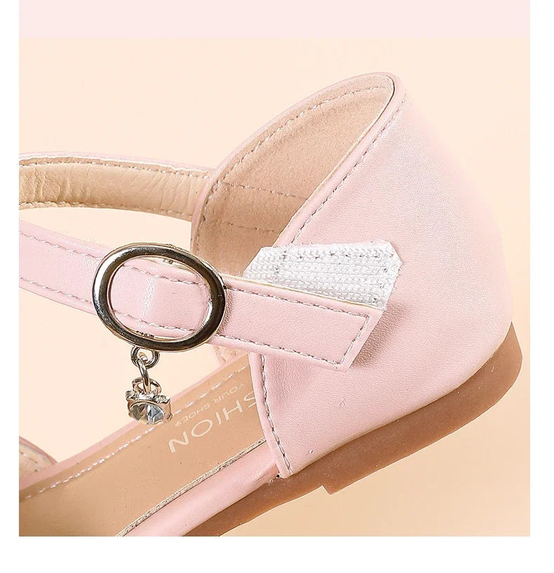 Spring and Summer Girls' Princess Shoes Sandals Flat  Kids Dresses Shoes Pearl  for Kids and Teens