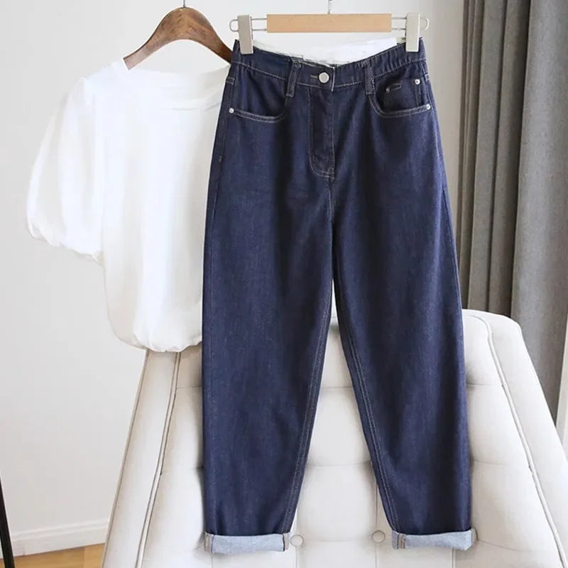 High-Waisted Light Blue Jeans For Women