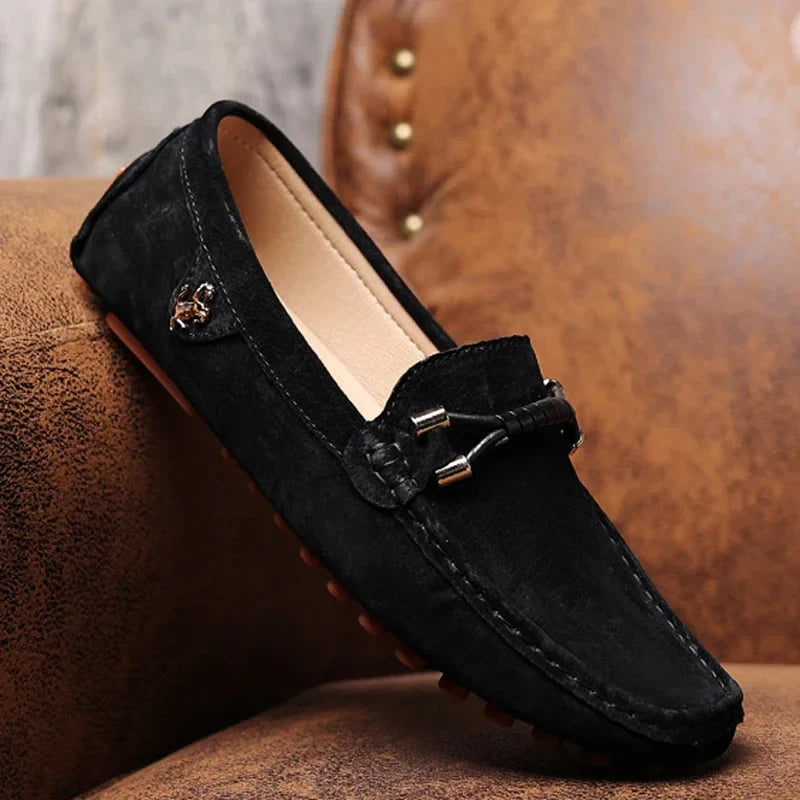Men's Loafers Soft Lightweight Casual Driving Office Shoes Non Slip Comfortable Suede Loafers for Men Plus Size 48