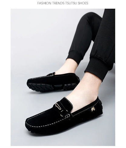 48 Extra Large Size Frosted Couple Style Halloween Gift 2025 Autumn New Beanie Shoes British Style Slip-On Lazy Men's Shoes Driving Lightweight Non-Slip Casual Leather Shoes