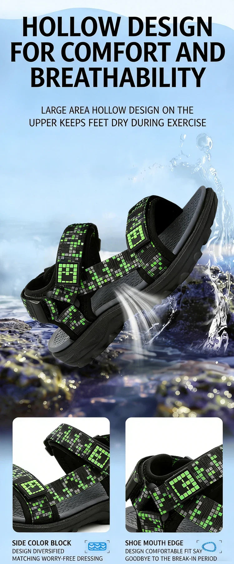 Children Casual Flat Sandals Boys Summer Beach Shoes Breathable Open Toe Non-Slip Kids Walking Footwear