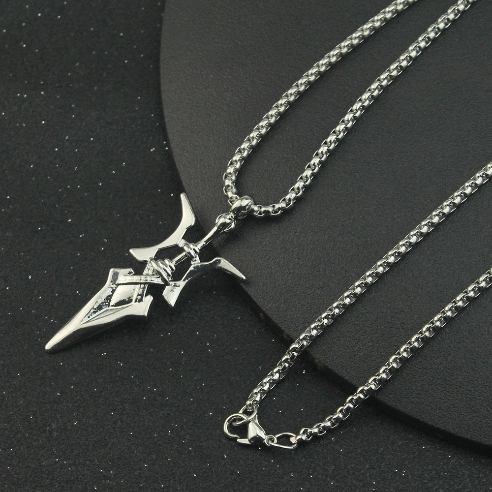 Necklace Halberd Pendant Necklaces Halloween Cosplay Jewelry Gifts