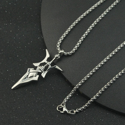 Necklace Halberd Pendant Necklaces Halloween Cosplay Jewelry Gifts