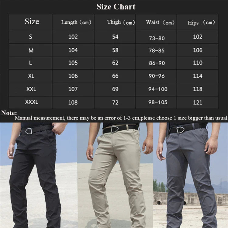 New Autumn Tactical Men Pants Casual Cargo Trousers  Work Pants Waterproof Wear-Resistant Outdoor Hiking Running Trousers Male