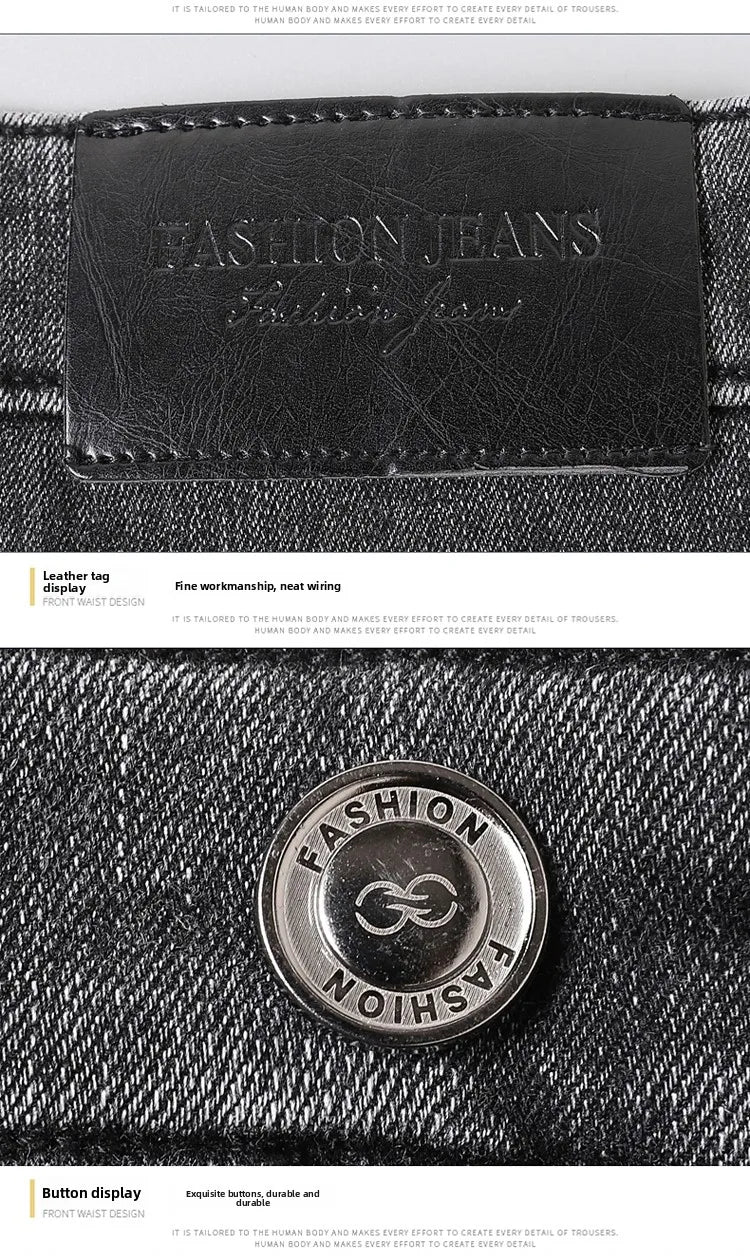 Winter Warm Jeans Men's Slim Straight Elastic Denim Pants Casual Male Clothing Fashion Plush Trousers New Hot Sale Fashion Jeans