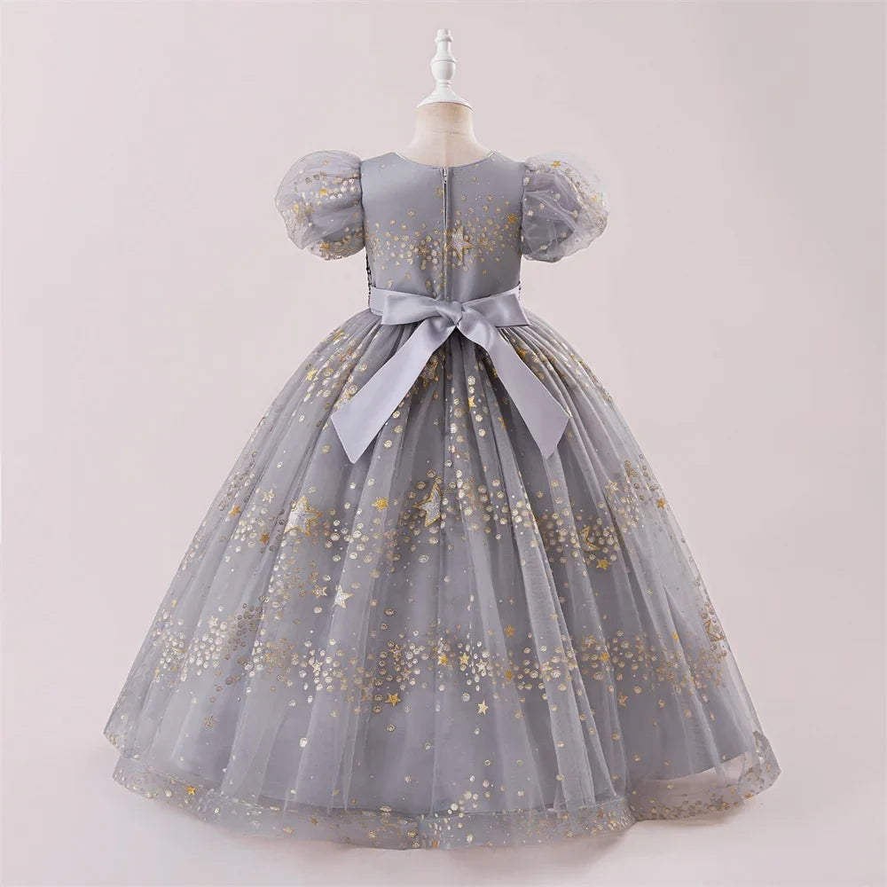 Summer Sequins Party Girls Dress Elegant Wedding Bridesmaids Birthday Prom Dresses for Girl Birthday Evening Christmas Costumes