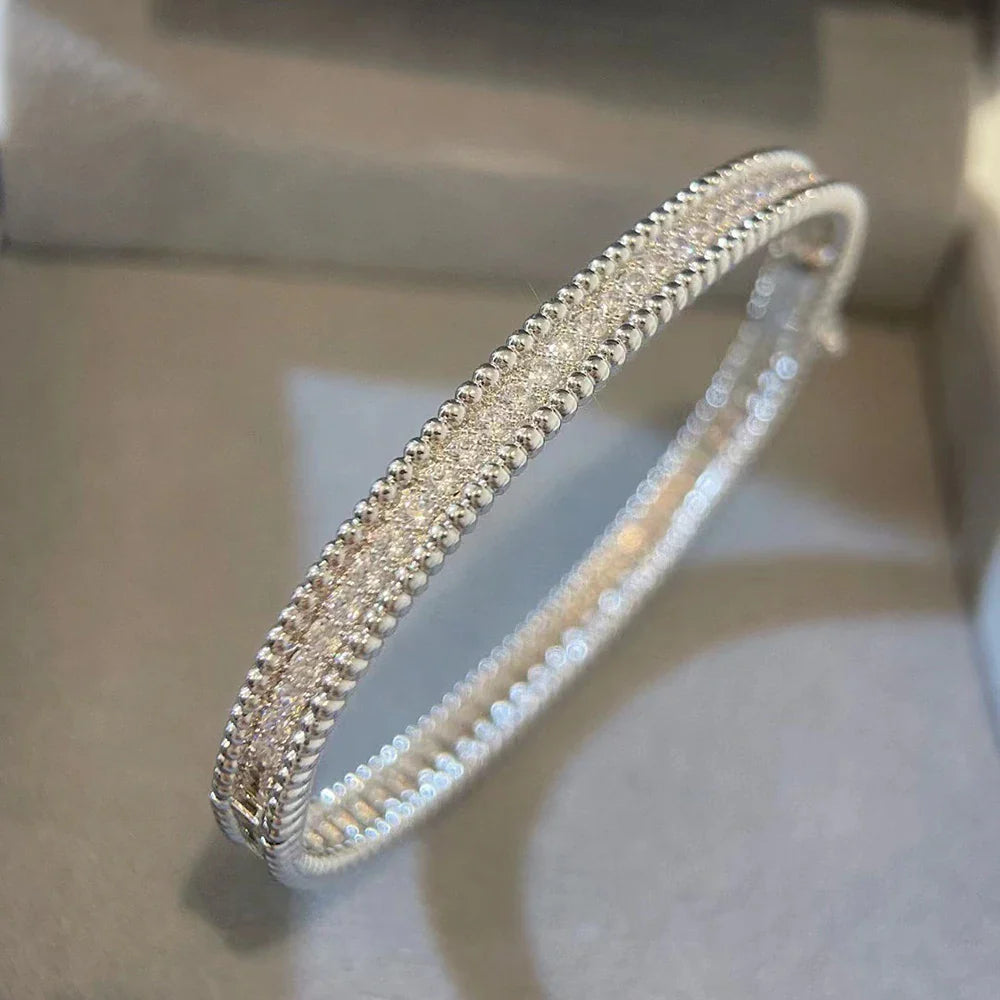 2mm  Certified Full Moissanite Diamond Bangle 100% 925 Sterling Silver Plated 18K Gold Bracelet Luxury Fine Jewelry for Women