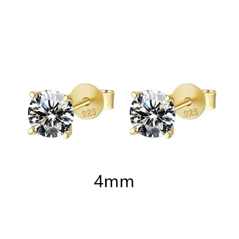 0.5-1.2 Carat D Color Moissanite Ear Stud Earrings For Women 925 Sterling Silver Sparkling Piercing Earring Fine Jewelry