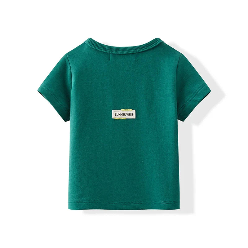 Family clothes with pockets summer label design children's boy and girls dress shirts baby set teenage skirt set