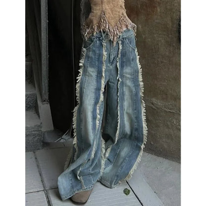 Womens Jeans High Waist Vintage Straight Baggy Pants