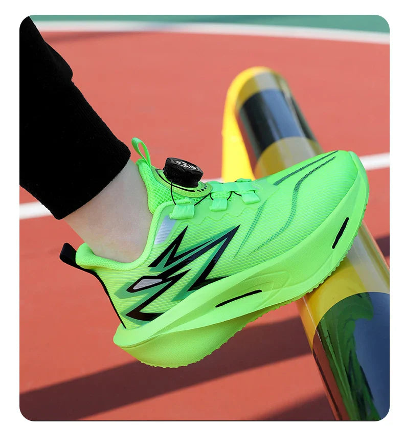 Children‘s Basketball Shoes Non-slip Breathable Sports Training Shoes Outdoor Lace-up Boys Girls Knit Jogging Shoes Gym Sneakers